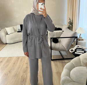 Darya Co Ord - Grey Short Cardigan