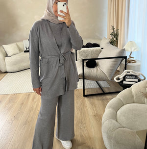 Darya Co Ord - Grey Short Cardigan