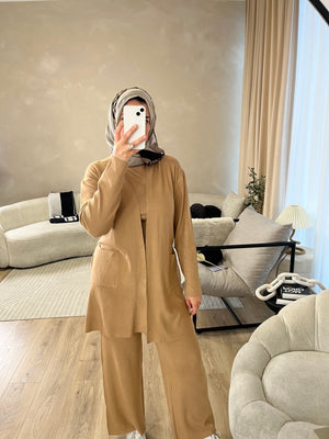 Darya Co Ord - Camel Short Cardigan