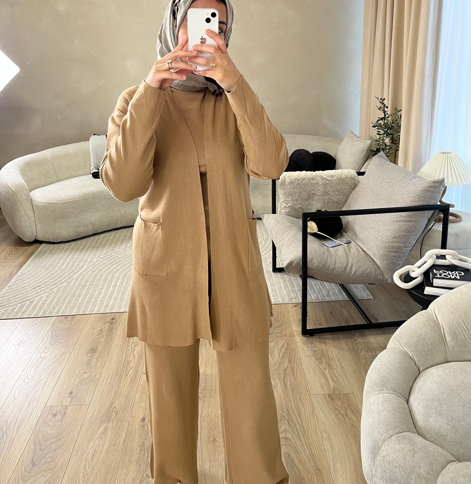 Darya Co Ord - Camel Short Cardigan