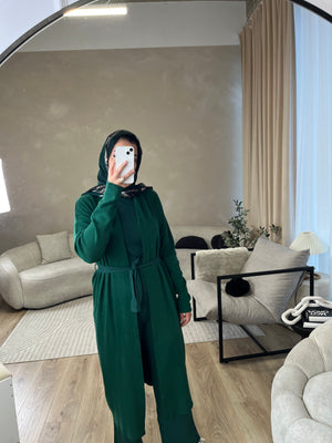 Darya Co Ord - Green Long Cardigan